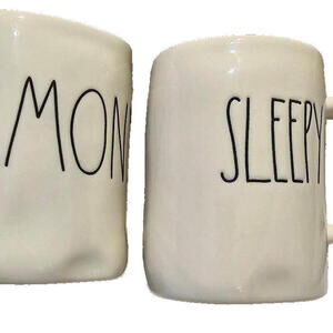 Rae Dunn sleepy Harmony white 2‎ Cup Bundle